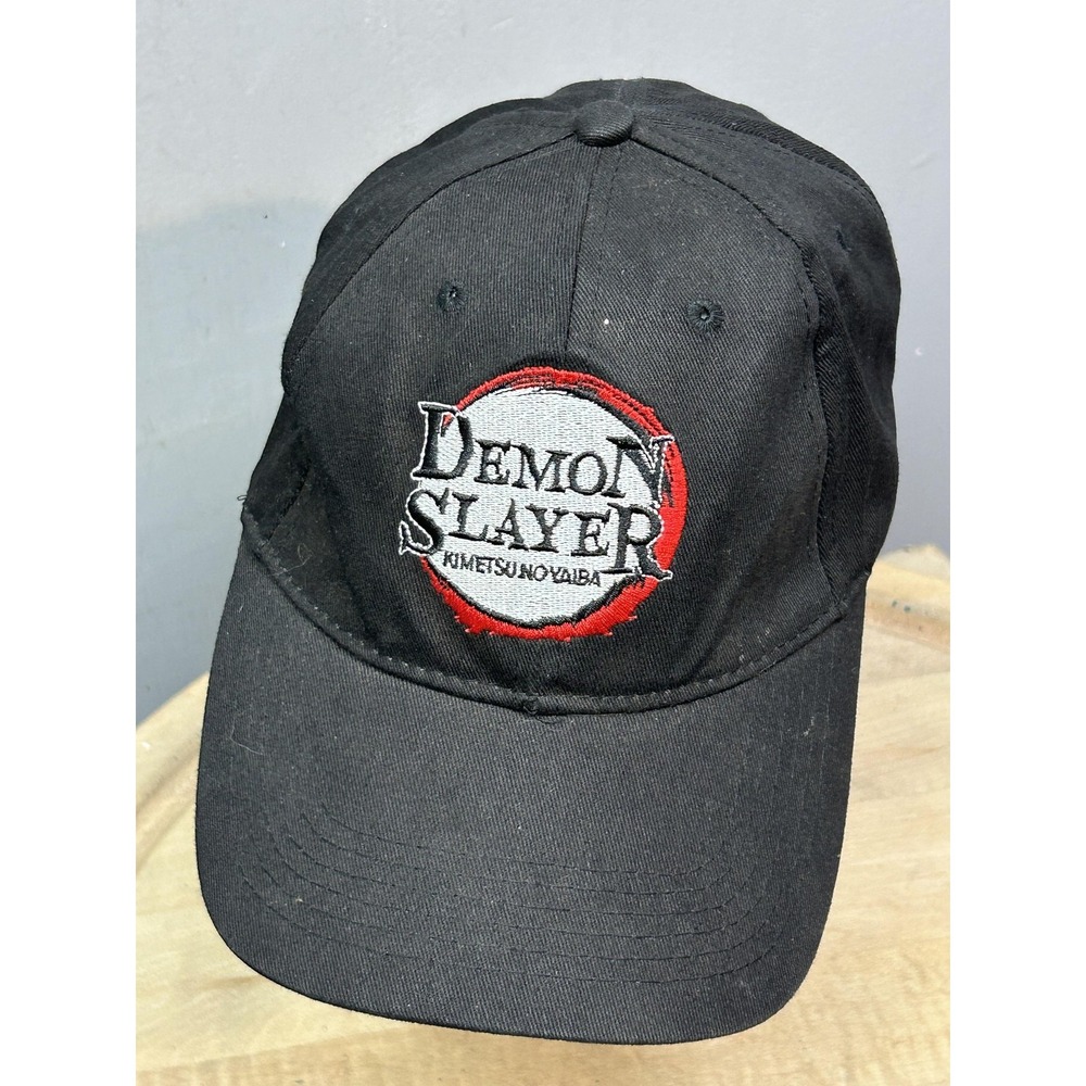 Demon Slayer CultureFly Hat Cap Strap Back One Size Black Embroidered Mens